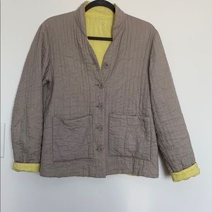 Eileen Fisher quilted reversible jacket kimono